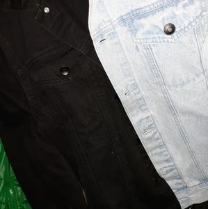 An exclusive half and half full jean jacket